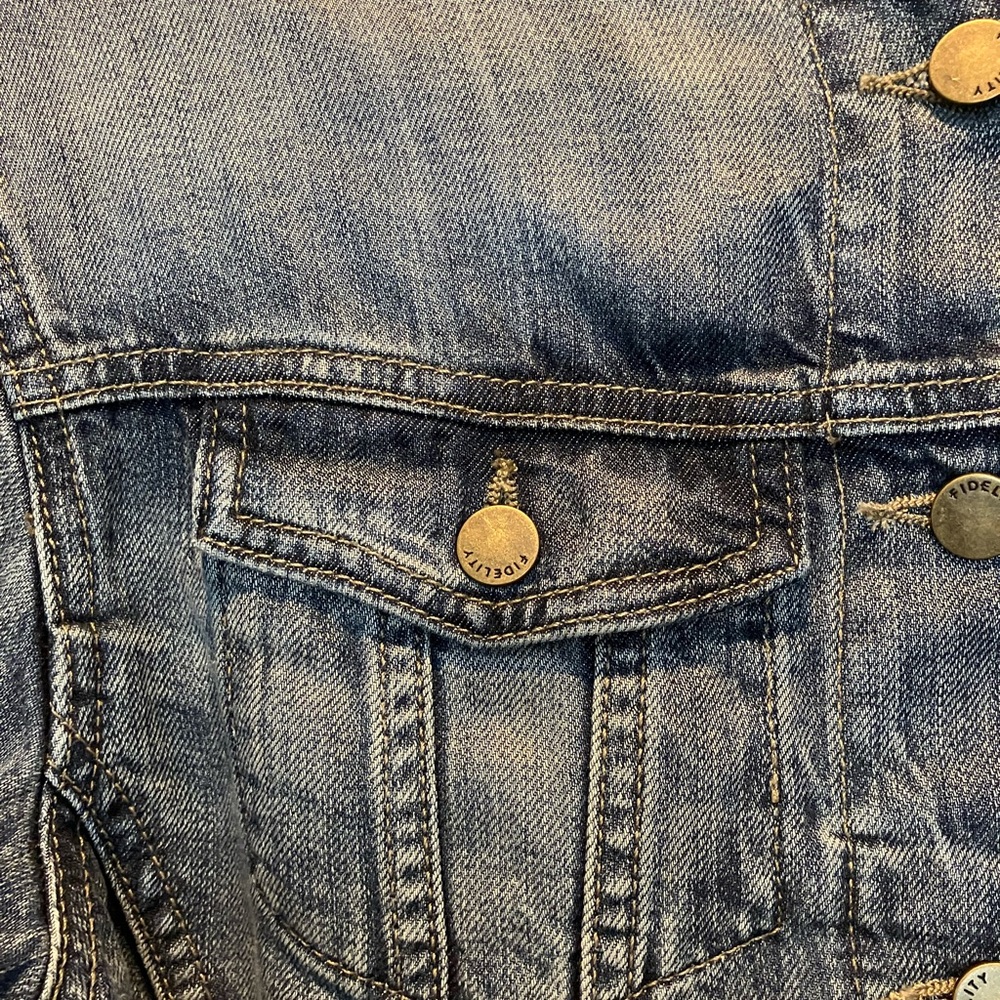 FIDELITY DENIM “The Undone” Jean Jacket. Color Rainfall Vintage. XS, S and M. - Picture 4 of 7